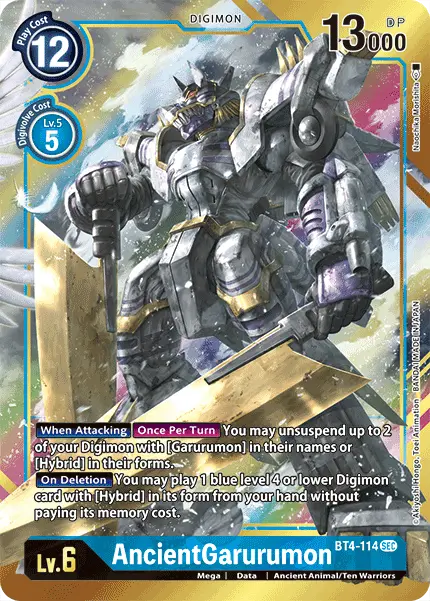 Digimon TCG Card 'BT4-114_P1' 'AncientGarurumon'