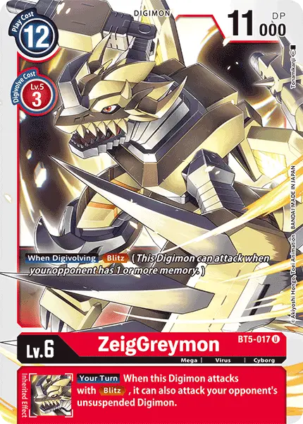 Digimon TCG Card 'BT5-017' 'ZeigGreymon'