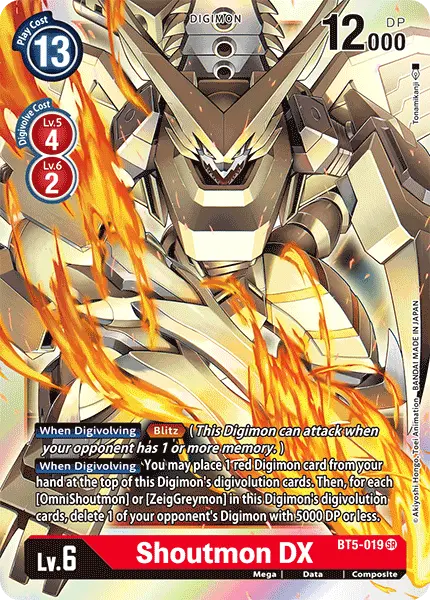 Digimon TCG Card 'BT5-019' 'Shoutmon DX'