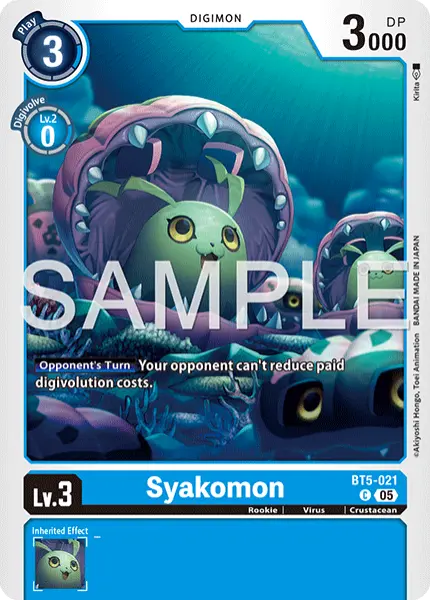 Digimon TCG Card 'BT5-021_P3' 'Syakomon'