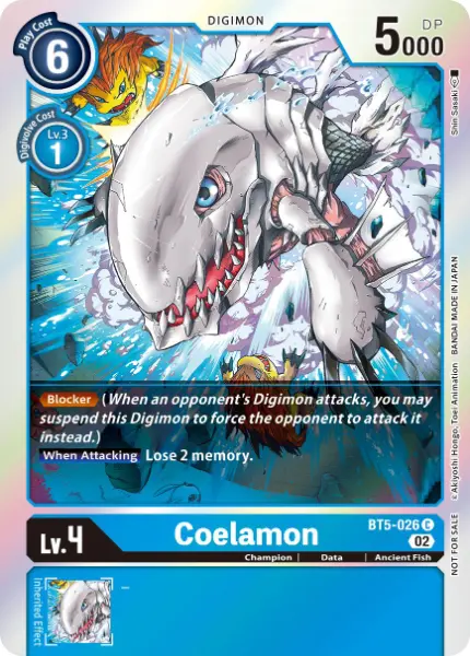 Digimon TCG Card 'BT5-026_P2' 'Coelamon'