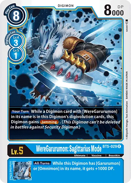 Digimon TCG Card 'BT5-029' 'WereGarurumon Sagittarius Mode'