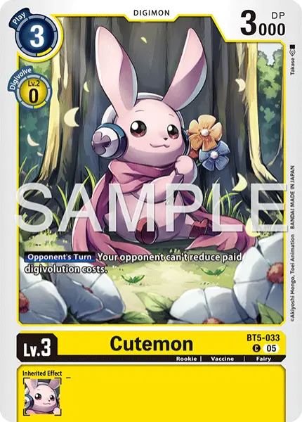 Digimon TCG Card 'BT5-033_P2' 'Cutemon'