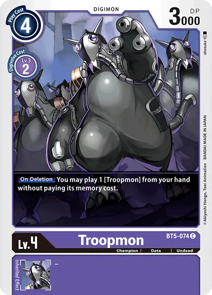Digimon TCG Card 'BT5-074' 'Troopmon'