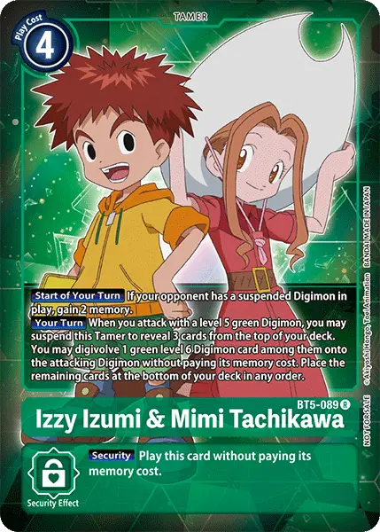Digimon TCG Card 'BT5-089_P1' 'Izzy Izumi & Mimi Tachikawa'