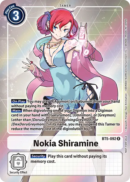 Digimon TCG Card 'BT5-092_P1' 'Nokia Shiramine'