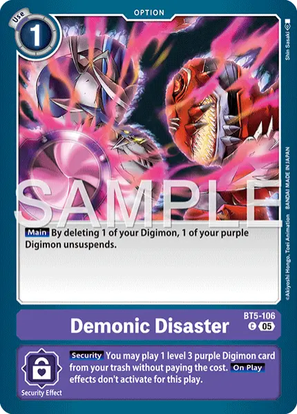 Digimon TCG Card 'BT5-106_P1' 'Demonic Disaster'