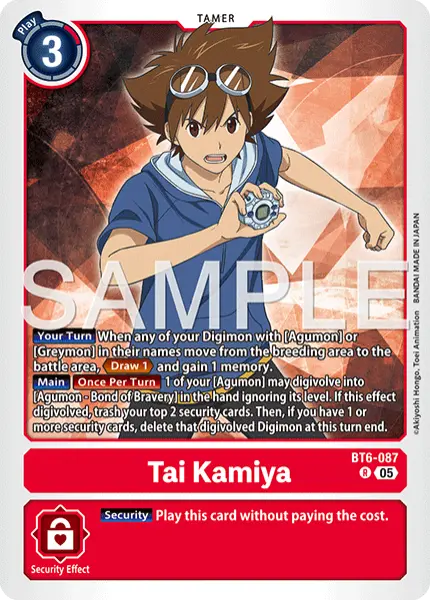 Digimon TCG Card 'BT6-087_P2' 'Tai Kamiya'