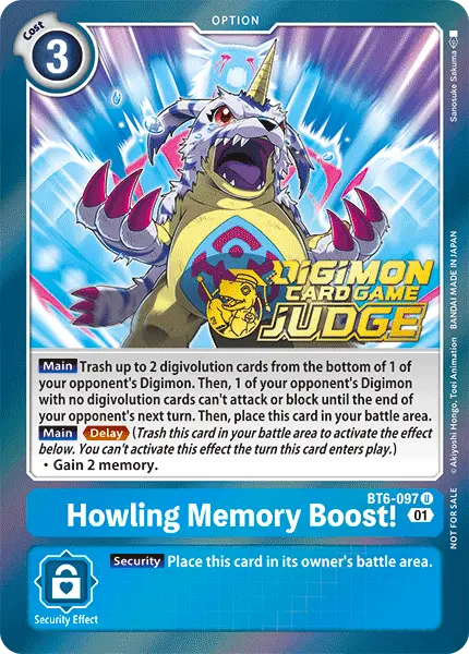 Digimon TCG Card 'BT6-097_P1' 'Howling Memory Boost!'