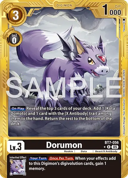 Digimon TCG Card 'BT7-056_P3' 'Dorumon'