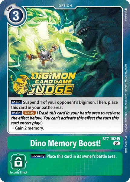 Digimon TCG Card 'BT7-102_P1' 'Dino Memory Boost!'