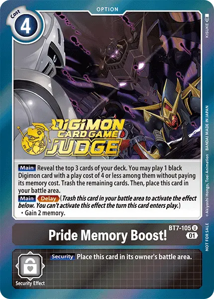Digimon TCG Card 'BT7-105_P1' 'Pride Memory Boost!'