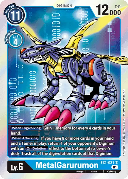 Digimon TCG Card 'EX1-021' 'MetalGarurumon'
