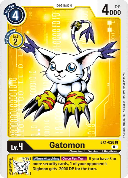 Digimon TCG Card 'EX1-026' 'Gatomon'