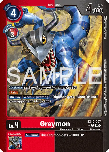 Digimon TCG Card 'EX10-007_P1' 'Greymon'