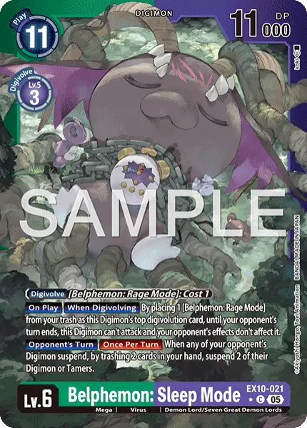 Digimon TCG Card 'EX10-021_P1' 'Belphemon: Sleep Mode'