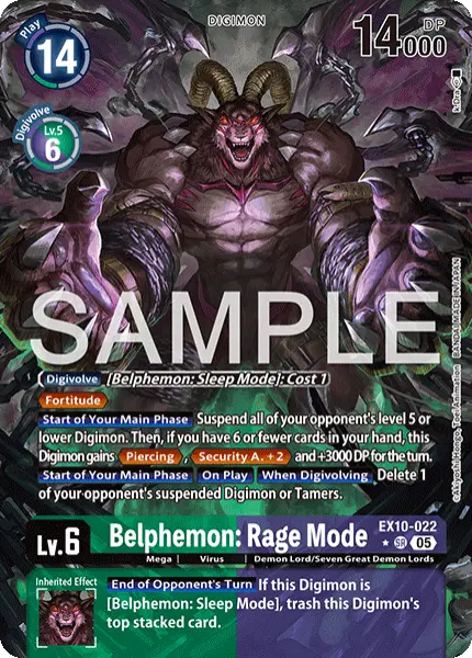 Digimon TCG Card 'EX10-022_P1' 'Belphemon: Rage Mode'