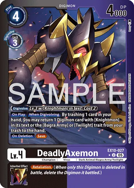 Digimon TCG Card 'EX10-027_P1' 'DeadlyAxemon'