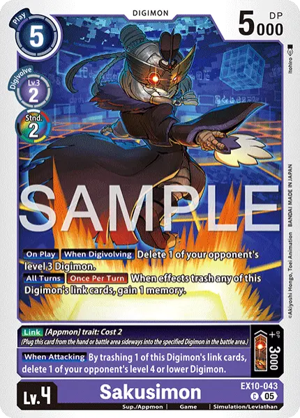 Digimon TCG Card 'EX10-043' 'Sakusimon'