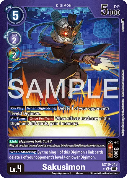 Digimon TCG Card 'EX10-043_P1' 'Sakusimon'