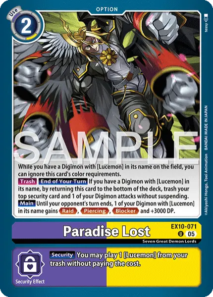 Digimon TCG Card 'EX10-071' 'Paradise Lost'
