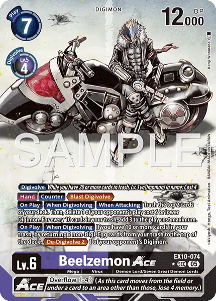 Digimon TCG Card 'EX10-074_P1' 'Beelzemon'