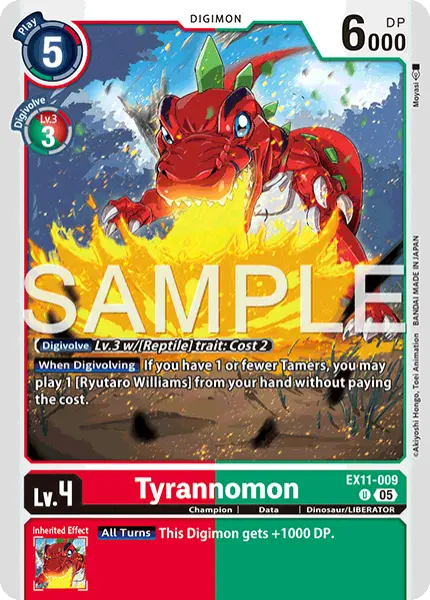 Digimon TCG Card 'EX11-009' 'Tyrannomon'