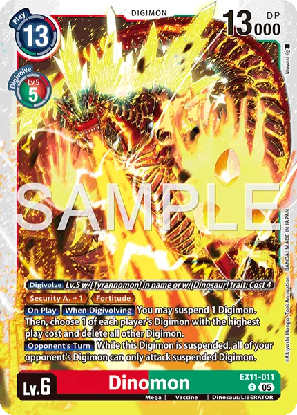 Deck EX11 Dinomon with preview of card EX11-011