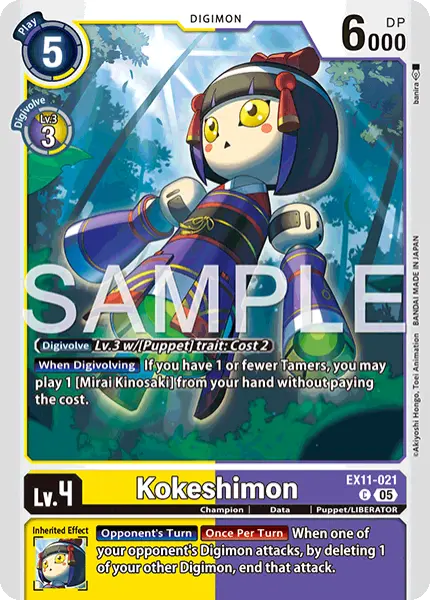 Digimon TCG Card 'EX11-021' 'Kokeshimon'