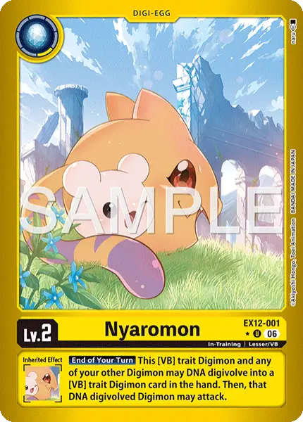 Digimon TCG Card 'EX12-001_P1' 'Nyaromon'