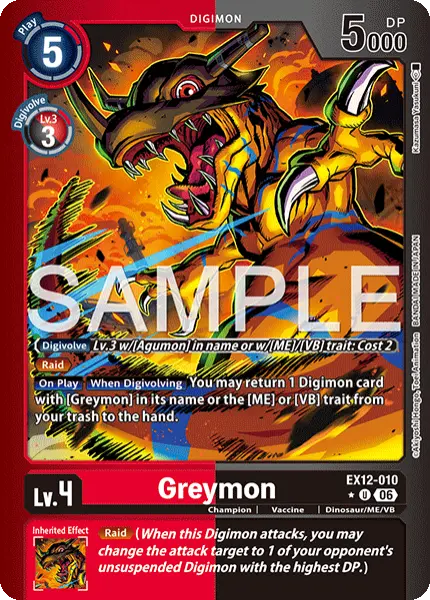Digimon TCG Card 'EX12-010_P1' 'Greymon'