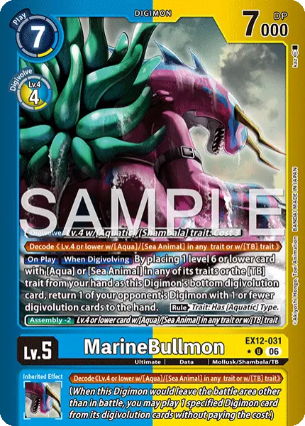 Digimon TCG Card 'EX12-031_P1' 'MarineBullmon'