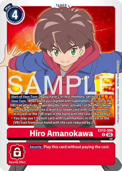 Digimon TCG Card 'EX12-066' 'Hiro Amanokawa'