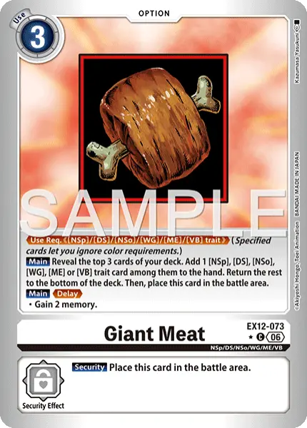 Digimon TCG Card 'EX12-073_P1' 'Giant Meat'