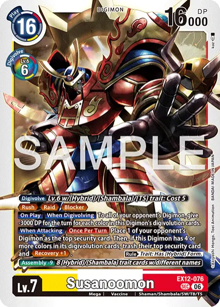 Digimon TCG Card 'EX12-076' 'Susanoomon'