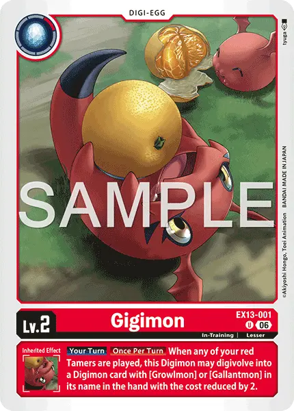 Digimon TCG Card 'EX13-001' 'Gigimon'