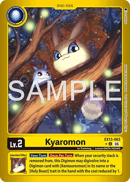 Digimon TCG Card 'EX13-003_P1' 'Kyaromon'