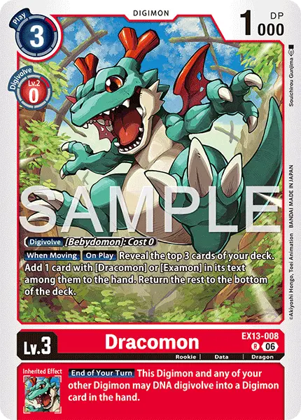 Digimon TCG Card 'EX13-008' 'Dracomon'