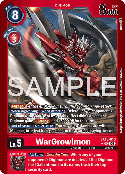 Digimon TCG Card 'EX13-013_P1' 'WarGrowlmon'
