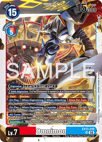 Digimon TCG Card 'EX13-016' 'Omnimon'