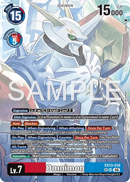 Digimon TCG Card 'EX13-016_P3' 'Omnimon'