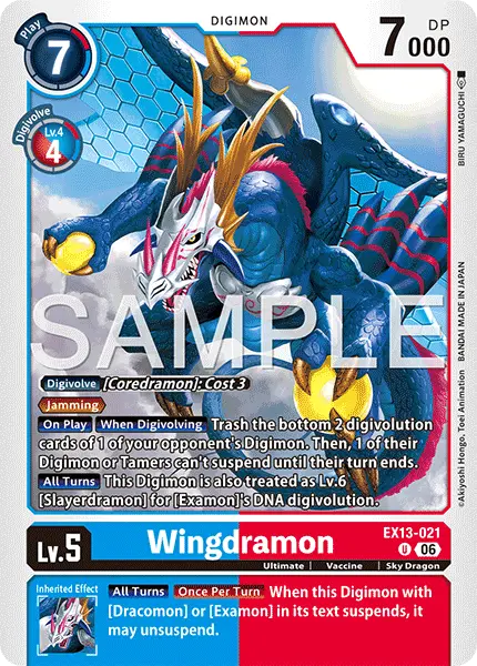 Digimon TCG Card 'EX13-021' 'Wingdramon'