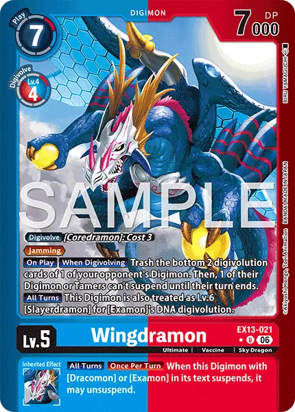 Digimon TCG Card 'EX13-021_P1' 'Wingdramon'