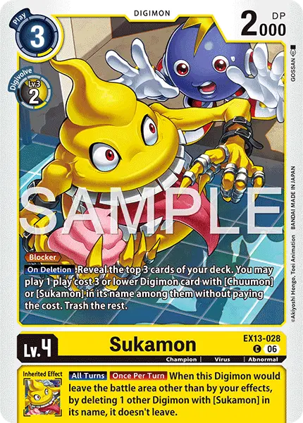 Digimon TCG Card 'EX13-028' 'Sukamon'