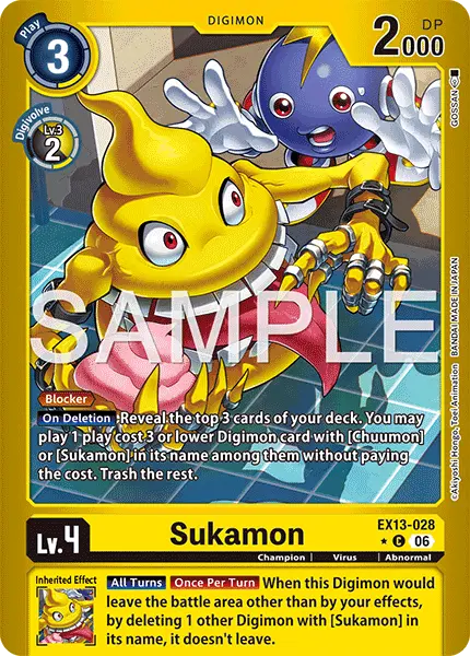 Digimon TCG Card 'EX13-028_P1' 'Sukamon'