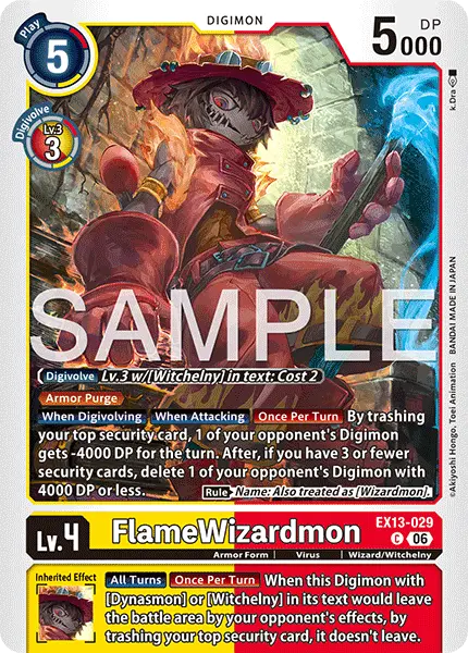 Digimon TCG Card 'EX13-029' 'FlameWizardmon'