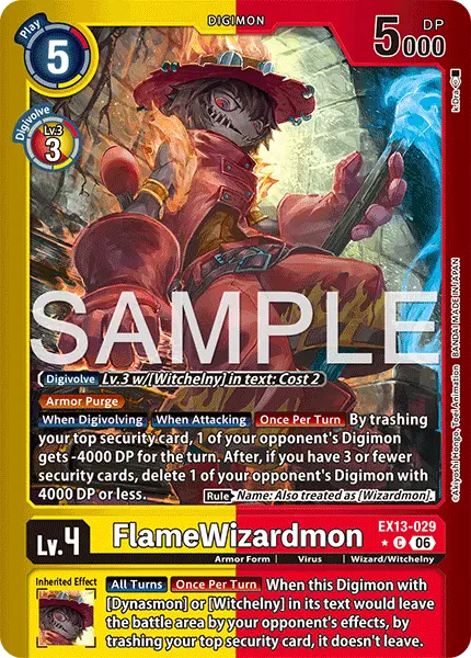 Digimon TCG Card 'EX13-029_P1' 'FlameWizardmon'