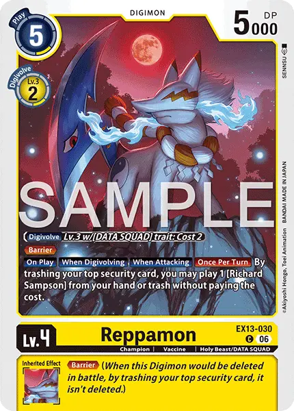 Digimon TCG Card 'EX13-030' 'Reppamon'