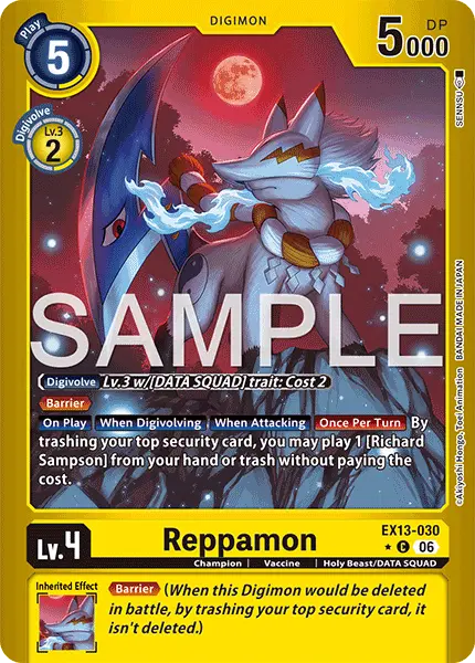 Digimon TCG Card 'EX13-030_P1' 'Reppamon'