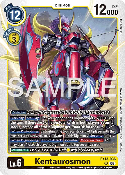 Digimon TCG Card 'EX13-036' 'Kentaurosmon'